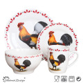 Conjunto de jantar de porcelana com design de frango